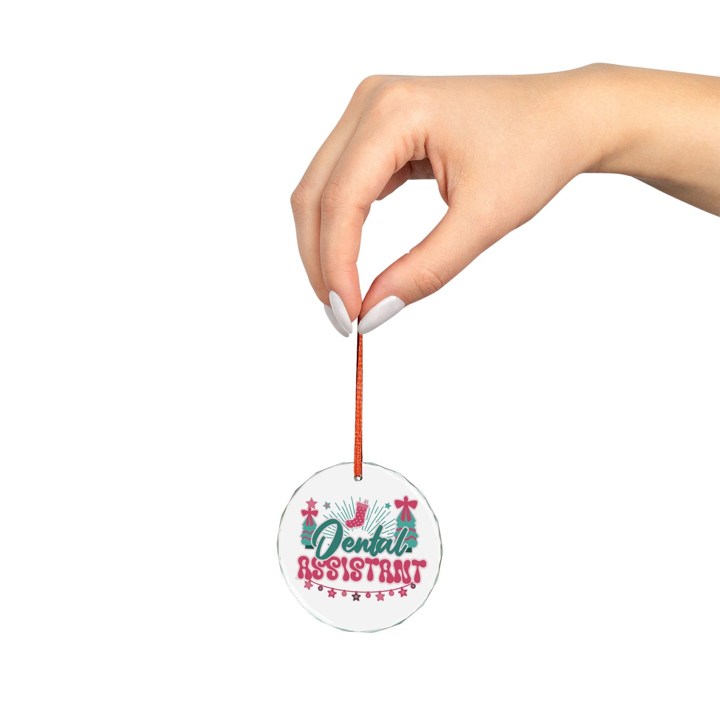Dental Assistant Crystal Glass Holiday Ornament
