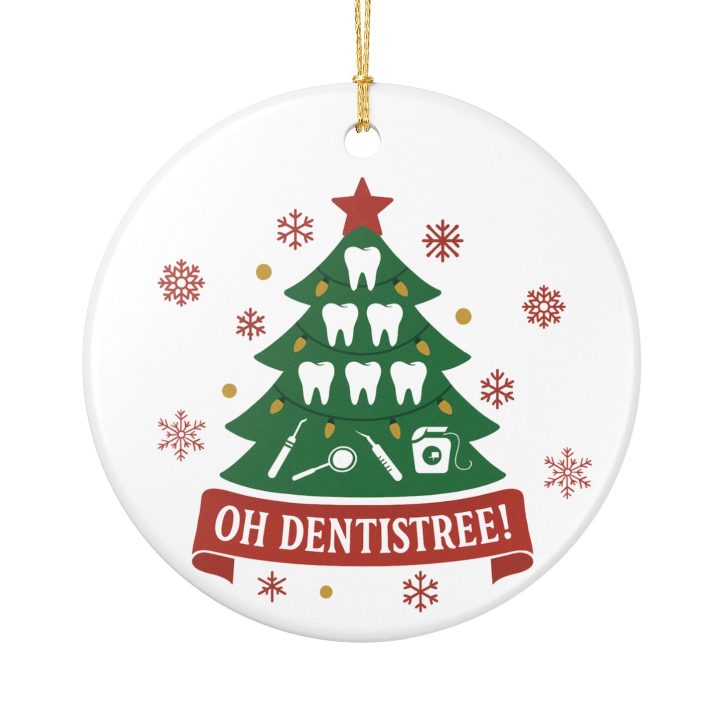Ceramic Ornament - Dentistree Christmas Tree Dental Theme