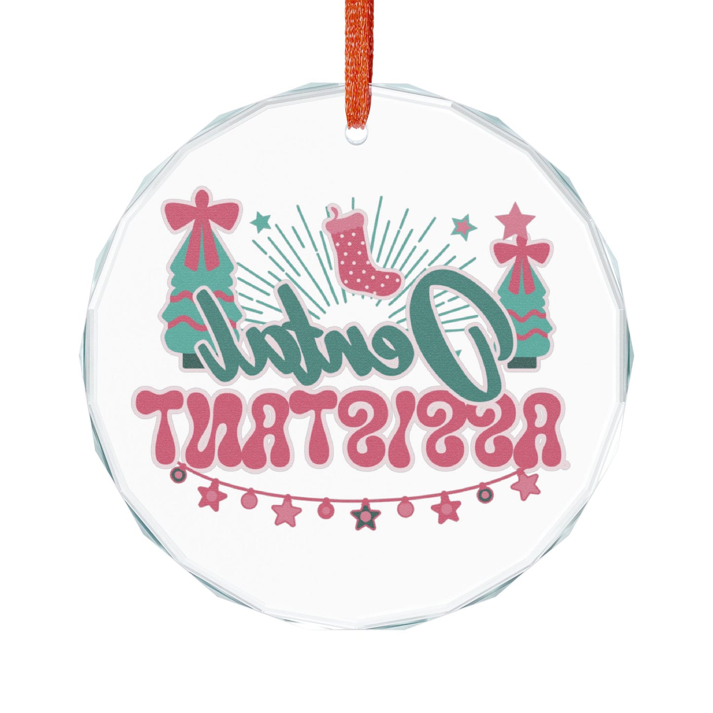 Dental Assistant Crystal Glass Holiday Ornament