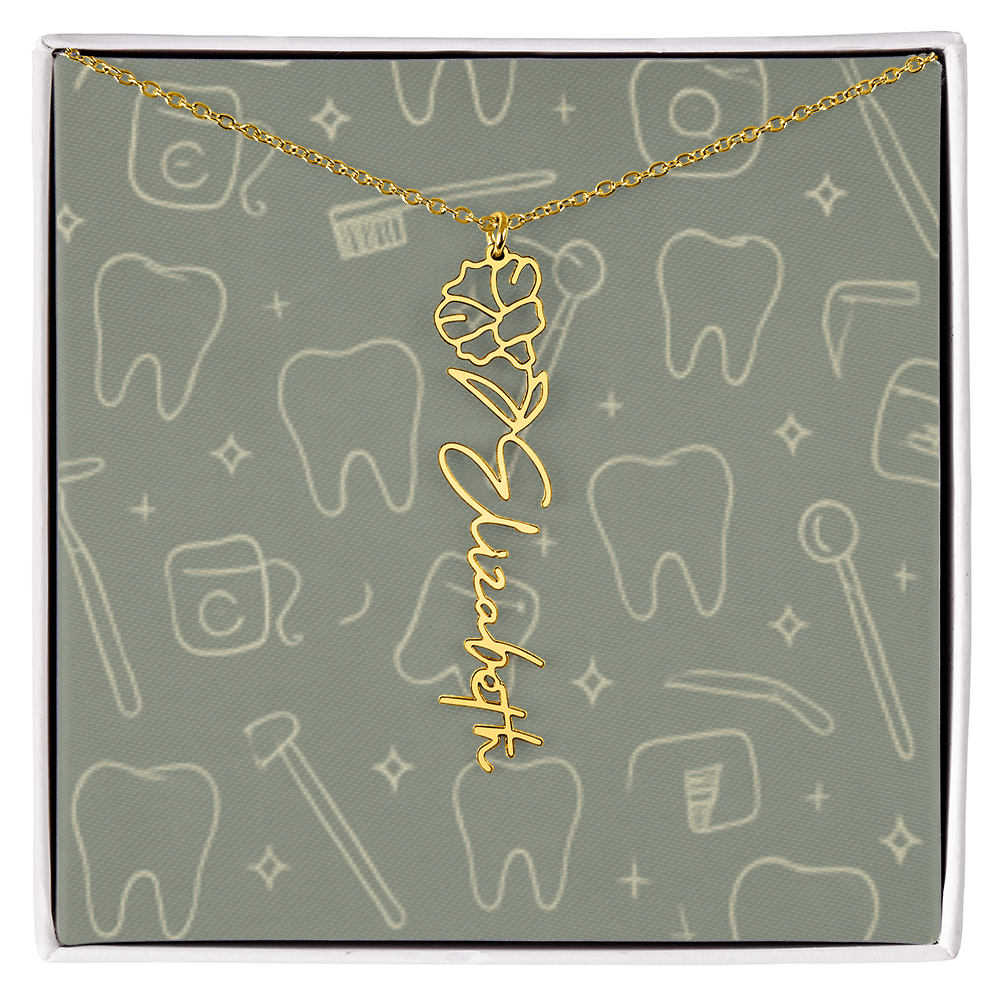 Flower Birth Month Name  Custom Necklace RDH RDA CDA EFDA