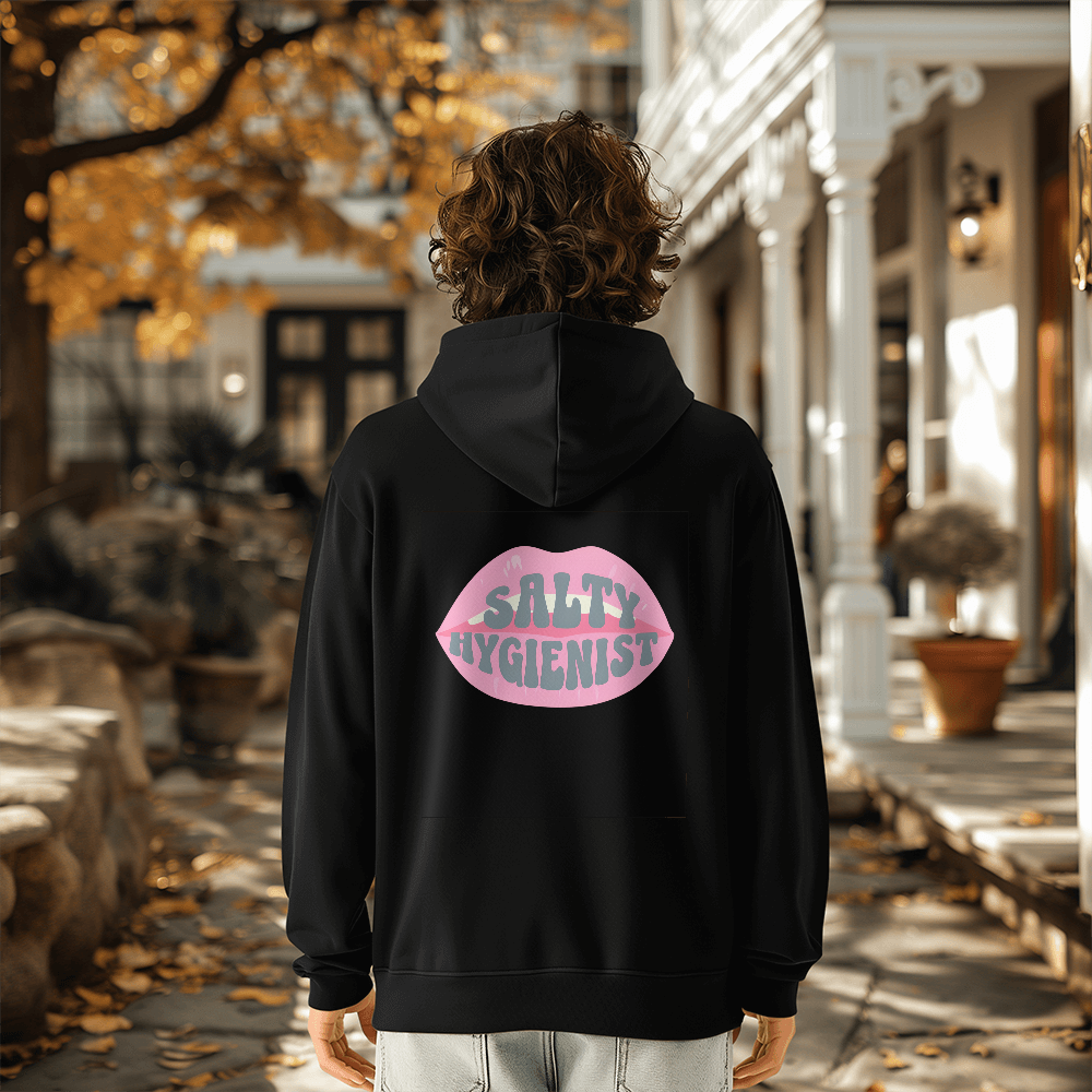 Salty Hygienist Pullover Hoodie {Back Print Only}