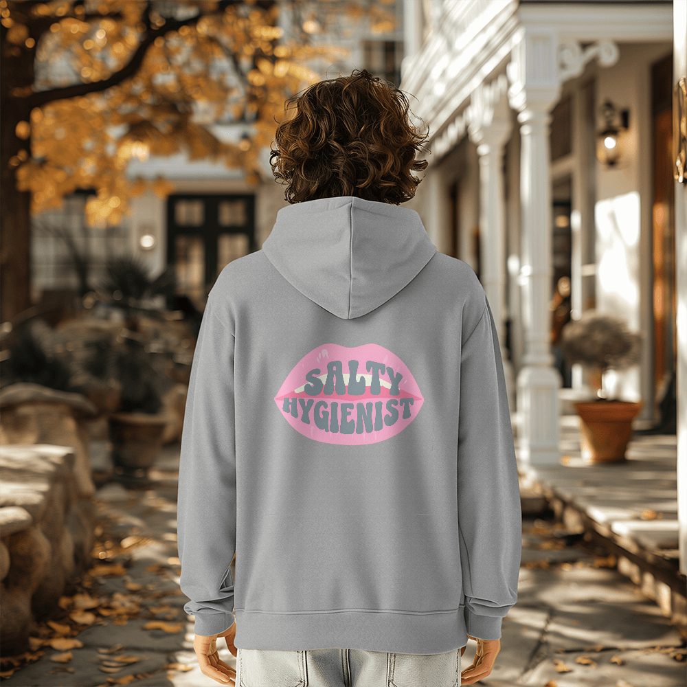 Salty Hygienist Pullover Hoodie {Back Print Only}
