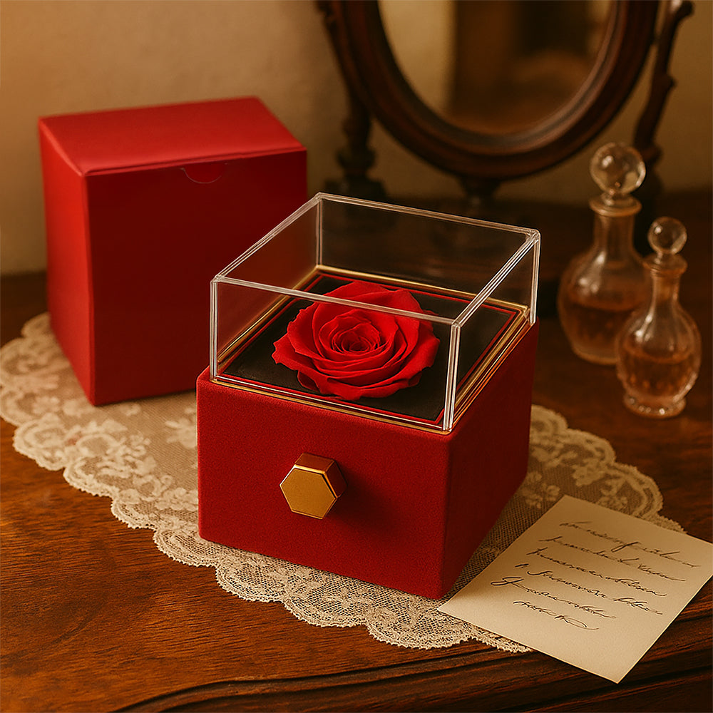Love Knot Necklace for Dental Assistant – Elegant Gift in Red Rose Rotating Box